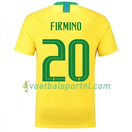 Brazilië Firmino 20 Thuis Shirt WK voetbal 2018